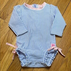 Ruffle Butts Seersucker Rashguard Swim